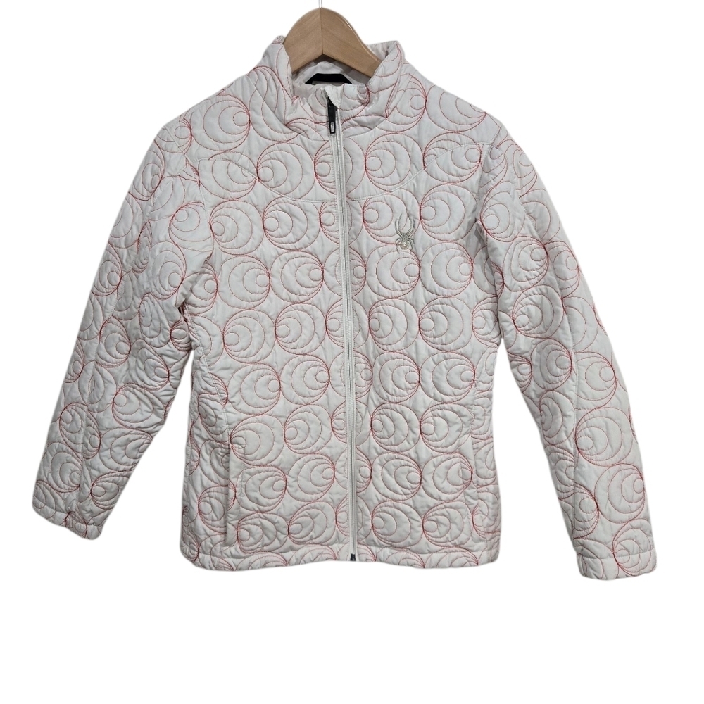 Spyder White Red Quilted Jacket Winter Coat Girls XL